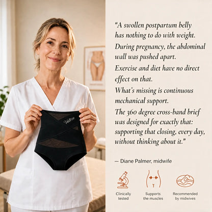Postpartum shaping brief with 360° cross-bands